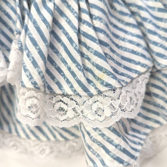 Vintage Dress Girls Size 18m Blue Stripe Full Circle Party - Picture 5 of 8